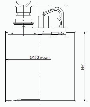 Kanister cylindryczny Ø153 z uchwytem z tworzywa sztucznego